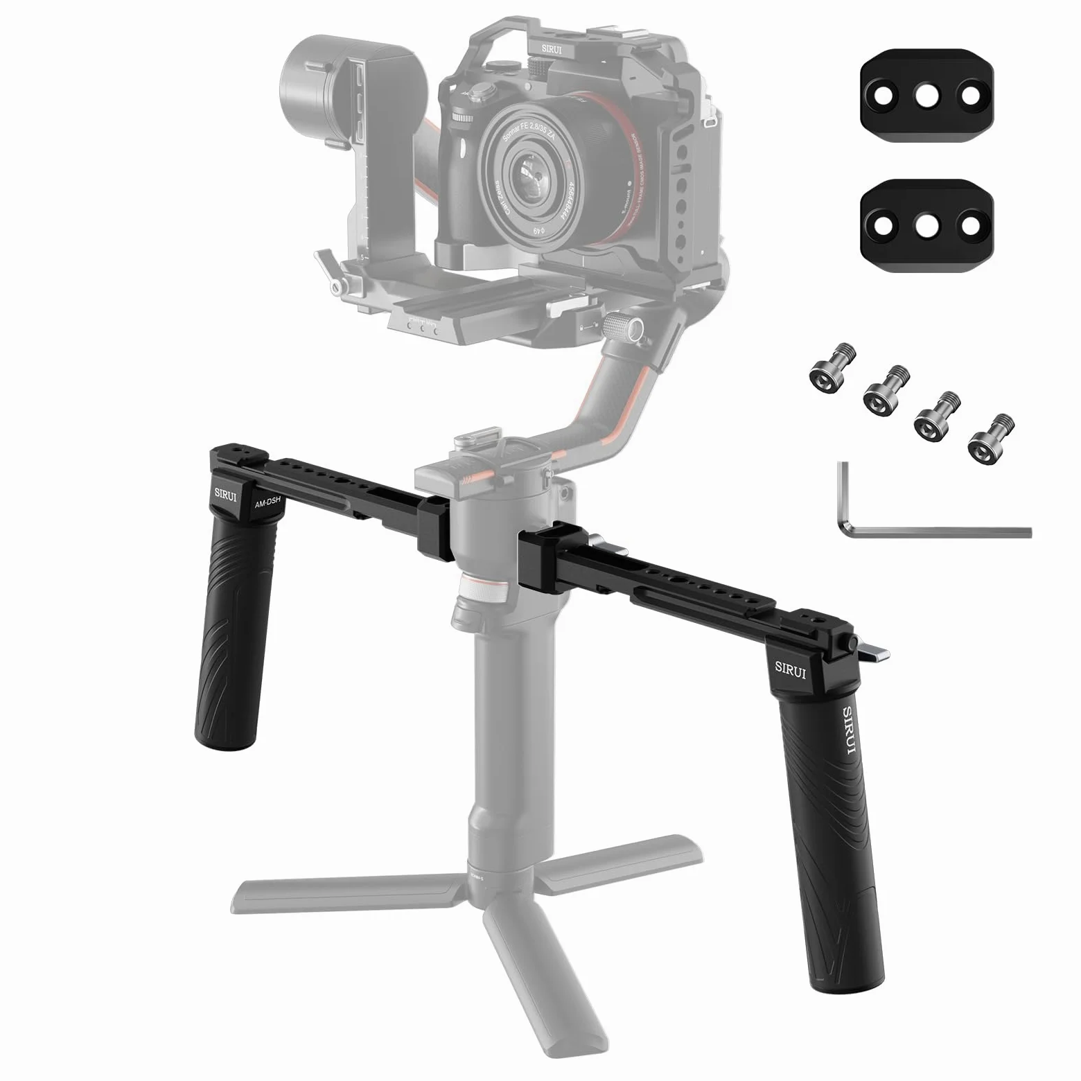 SIRUI Dual Handgrip Empuñadura Grip Doble para dji RS 4/RS 4Pro/RS 3/RS 3 Pro/RS 2/RSC 2/Ronin-S/Ronin-SC, Mango de Cardán con NATO Rail - Am-DSH