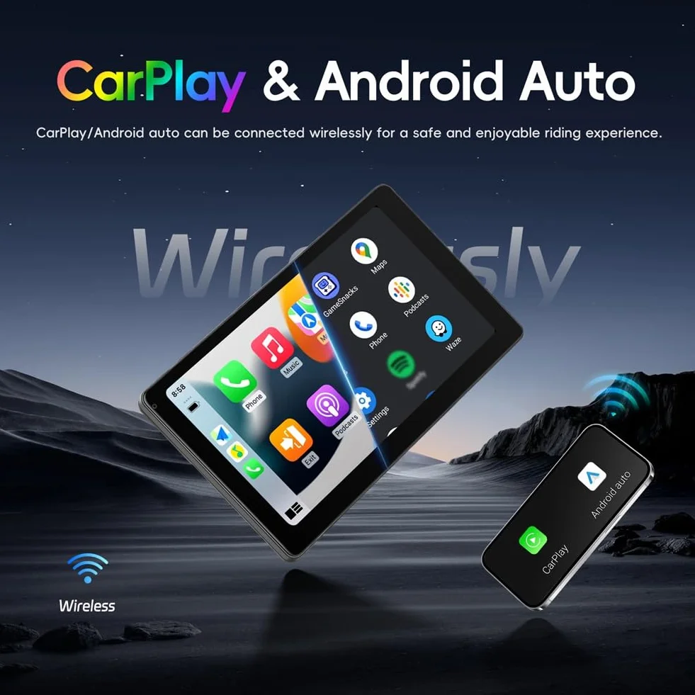 Monitor multifuncional para reposacabezas de coche de 9 pulgadas para asiento trasero, reproductor de video con pantalla táctil IPS con Carplay Android Auto