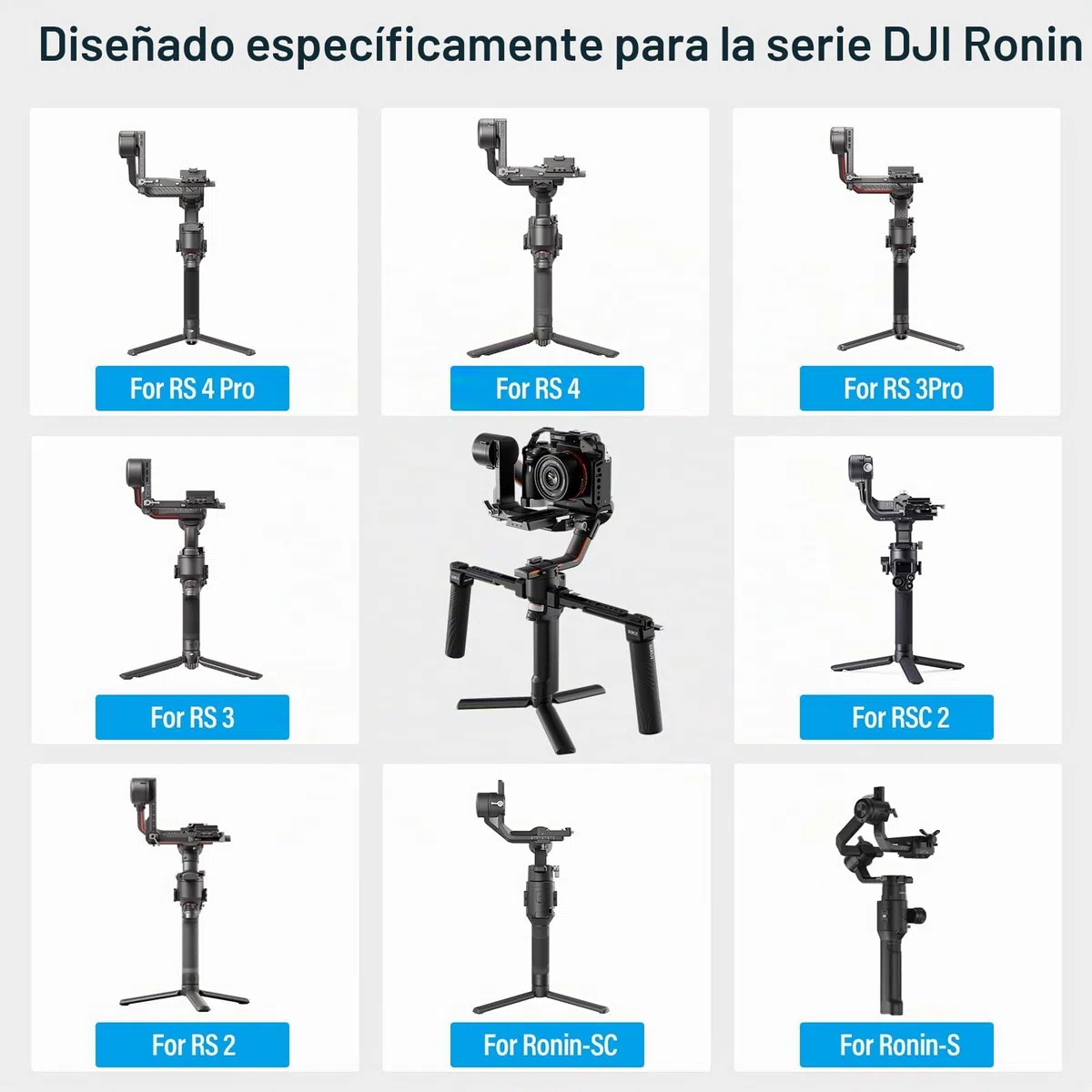 SIRUI Dual Handgrip Empuñadura Grip Doble para dji RS 4/RS 4Pro/RS 3/RS 3 Pro/RS 2/RSC 2/Ronin-S/Ronin-SC, Mango de Cardán con NATO Rail - Am-DSH