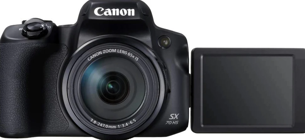 Canon PowerShot SX70 HS - Cámara bridge de 20.3 MP (zoom óptico de 65x, DIGIC 8, 10 fps, Vídeo 4K, LCD, ángulo variable) negro