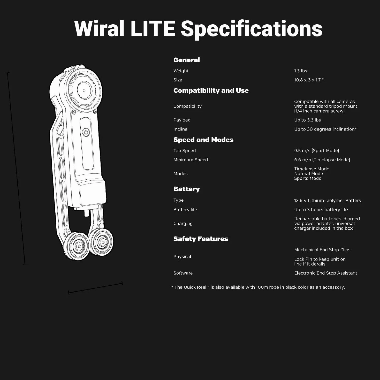 Wiral LITE - Cable y mando a distancia para cámaras de acción, smartphones, cámara 360 o DSLR hasta 3.3 lbs - Incluye estuche de viaje