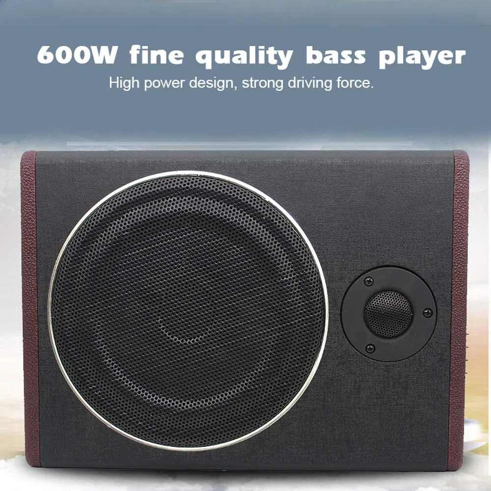 Shkalacar 600W Subwoofer para Coche 8 Pulgadas, Ultrafino Sistema de Subwoofer Amplificado de Alta Potencia con Tonos Altos, para Coche, camión, Caravana 12V