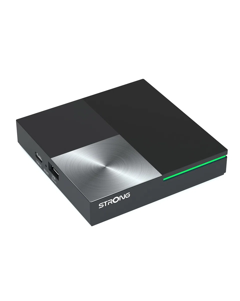Strong Leap-S3 Pro TV Streaming Box 4K UHD Google TV con Puerto Ethernet, Android 12, 4GB RAM + 32GB Almacenamiento, Wi-Fi 6, Chromecast Integrado, Control por Voz Google, Dolby Audio Y Dolby Vision