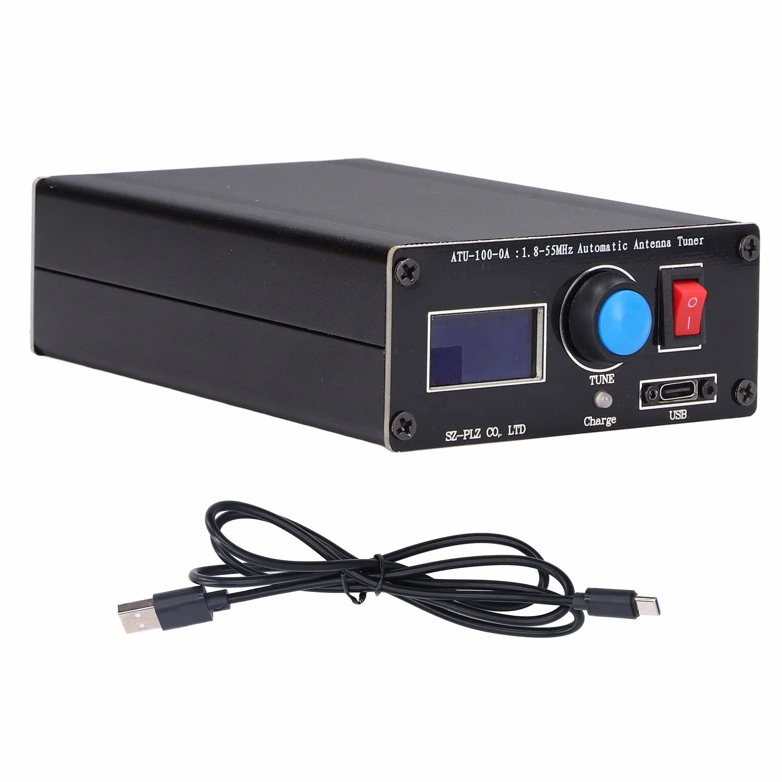 Sintonizador de Antena Automático ATU-100 EXT 1.8-55MHz por N7DDC 7x7, Sintonizador de Antena de Onda Corta de Código Abierto con Carcasa de Metal Ensamblada para Sintonización Automática