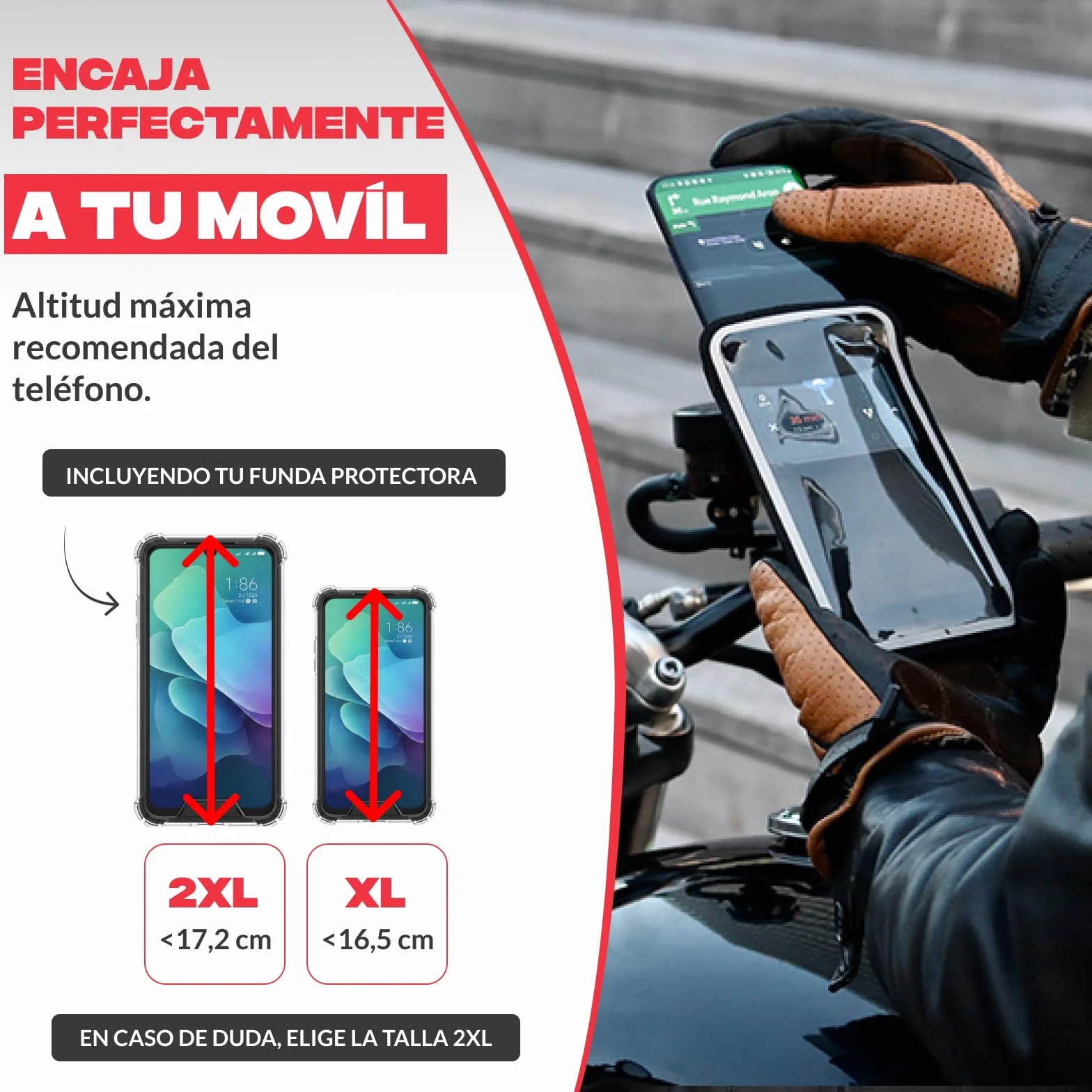 Shapeheart Funda Impermeable Táctil XL Soporte Móvil Moto Magnético Universal para Manillar