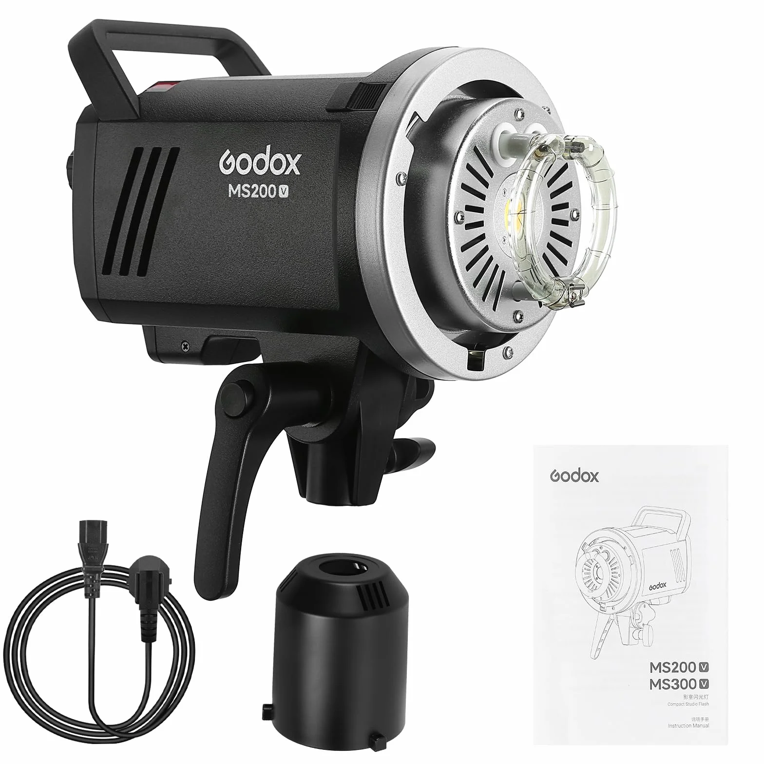 Godox MS200V Flash de Estudio con Lámpara LED de Modelado Mejorada,200W GN53 Monolight con Montura Bowens,Ligero y Portátil,2.4G Wireless X System Studio Strobe para Fotografía de Retrato en Estudio