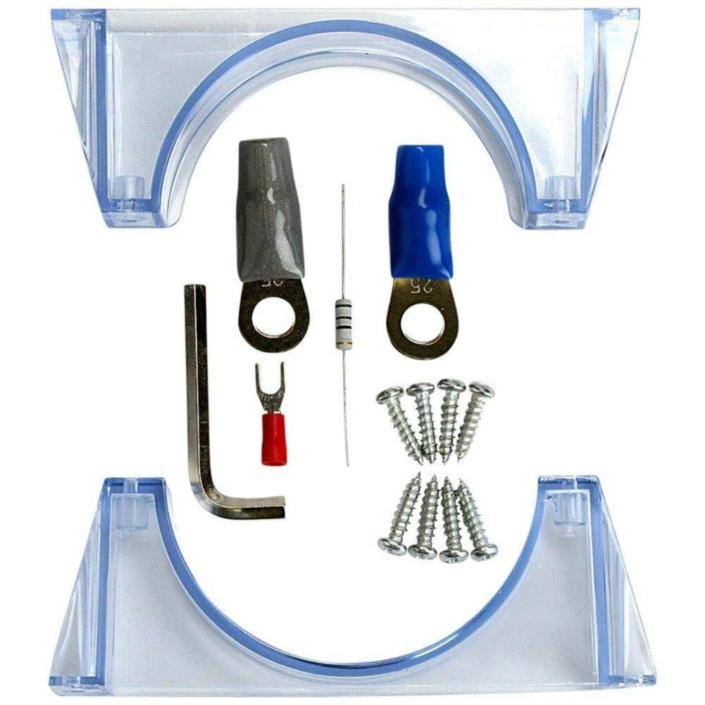 KIT SET PARA BOSS AUDIO SYSTEMS CPBK2 2 faradios hasta 2000 vatios rms 1 2 3 4 5 10 condensador con cable de encendido remoto spl coche negro, 1 pieza