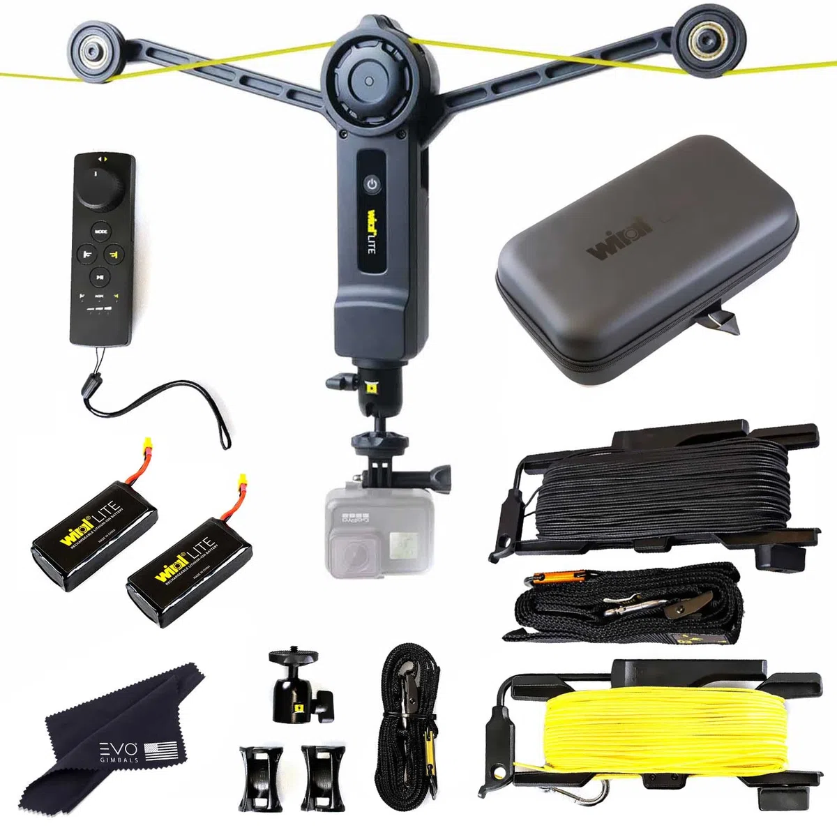 Wiral LITE - Cable y mando a distancia para cámaras de acción, smartphones, cámara 360 o DSLR hasta 3.3 lbs - Incluye estuche de viaje