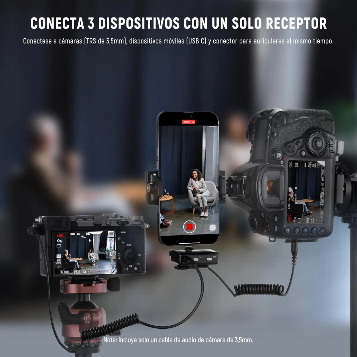 NEEWER CM28 Micrófono Lavalier Inalámbrico,Cancelación Ruido Inteligente,Grabación 48KHz/16Bit 9hrs Autonomía,Alcance 200m 4GB Almacenamiento para iPhone Android Cámara,1 RX + 2 TX + + Estuche Carga