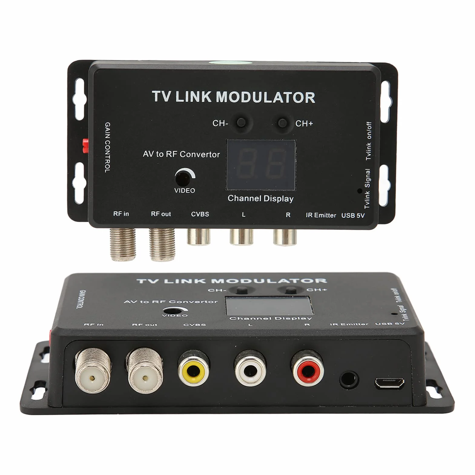 Sxhlseller Caja Convertidora de TV Digital para TV Analógica, Convertidor Doméstico UHF Electrónico Multifuncional, Modulador de Enlace de TV Compatible con Ganancia de Salida Ajustable PAL/NTSC