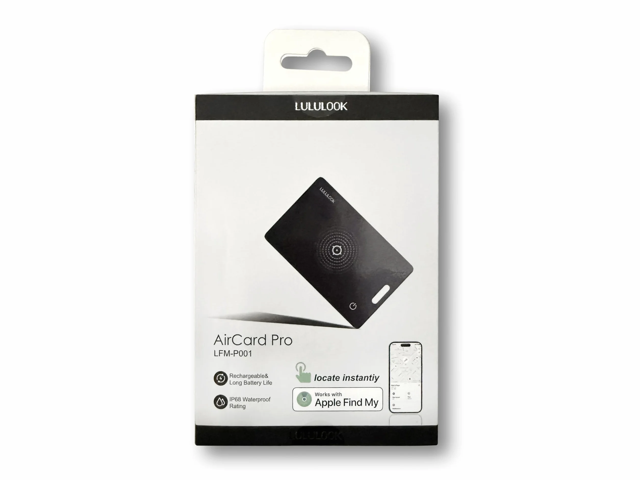 LULULOOK Air Tag Card magnética Recargabilidad Tracker Ultradelgado Bluetooth Smart Tracker Compatible con App Buscar Apple Find My(Sólo iOS),IP68 Impermeable Buscador para Cartera,Maletas,etc