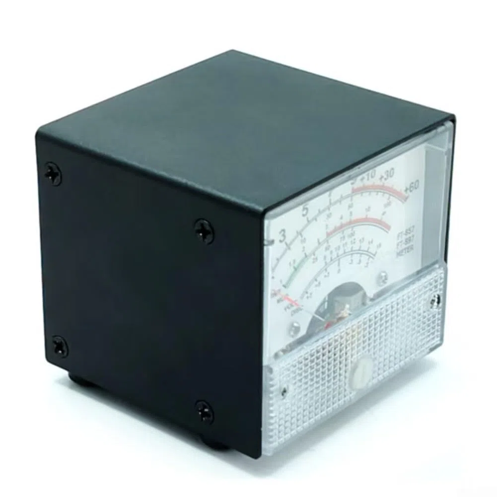 Mini FT857F897 - Medidor de onda estacionaria externo para FT-857D y FT-897D, VSWR SWR SWR medidor de potencia con cable de 100 cm, medidor S para pantalla de disco SIG PWR MOD, carcasa de hierro con
