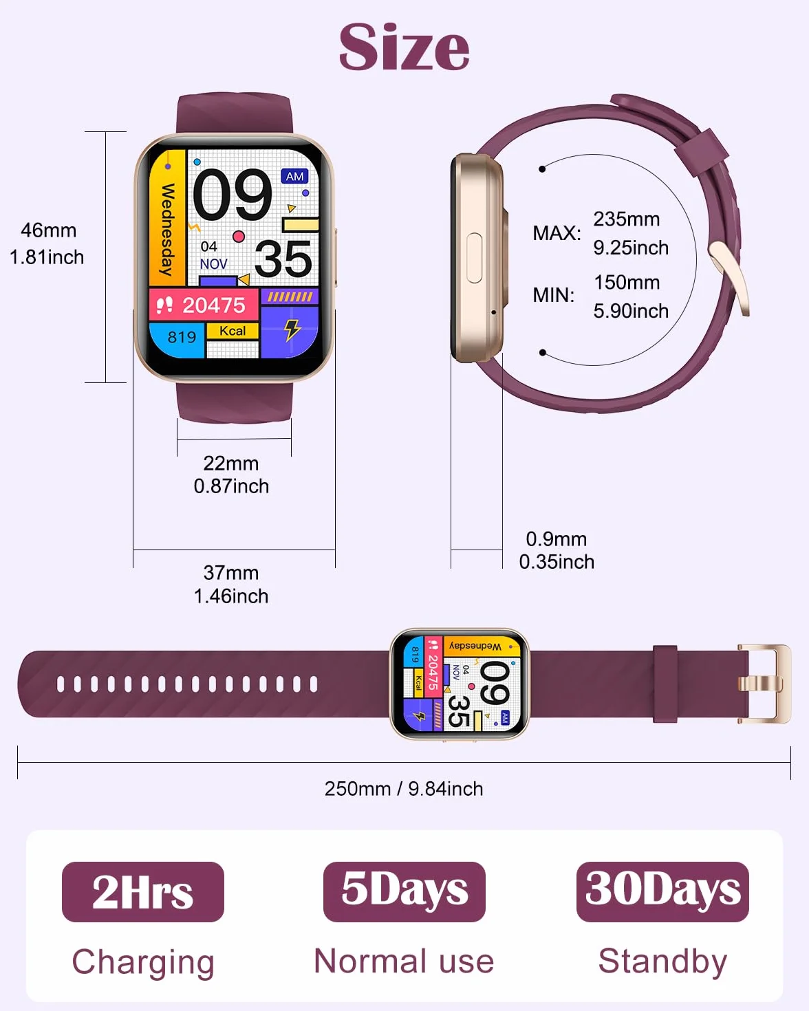 RUIMEN Reloj Inteligente Mujer Hombre con Llamada,1,83" Smartwatch con Pulsómetro,Podómetro,Oxímetro,Monitor Sueño,Esfera de reloj personalizada,Impermeable IP68 Pulsera de actividad para iOS Android