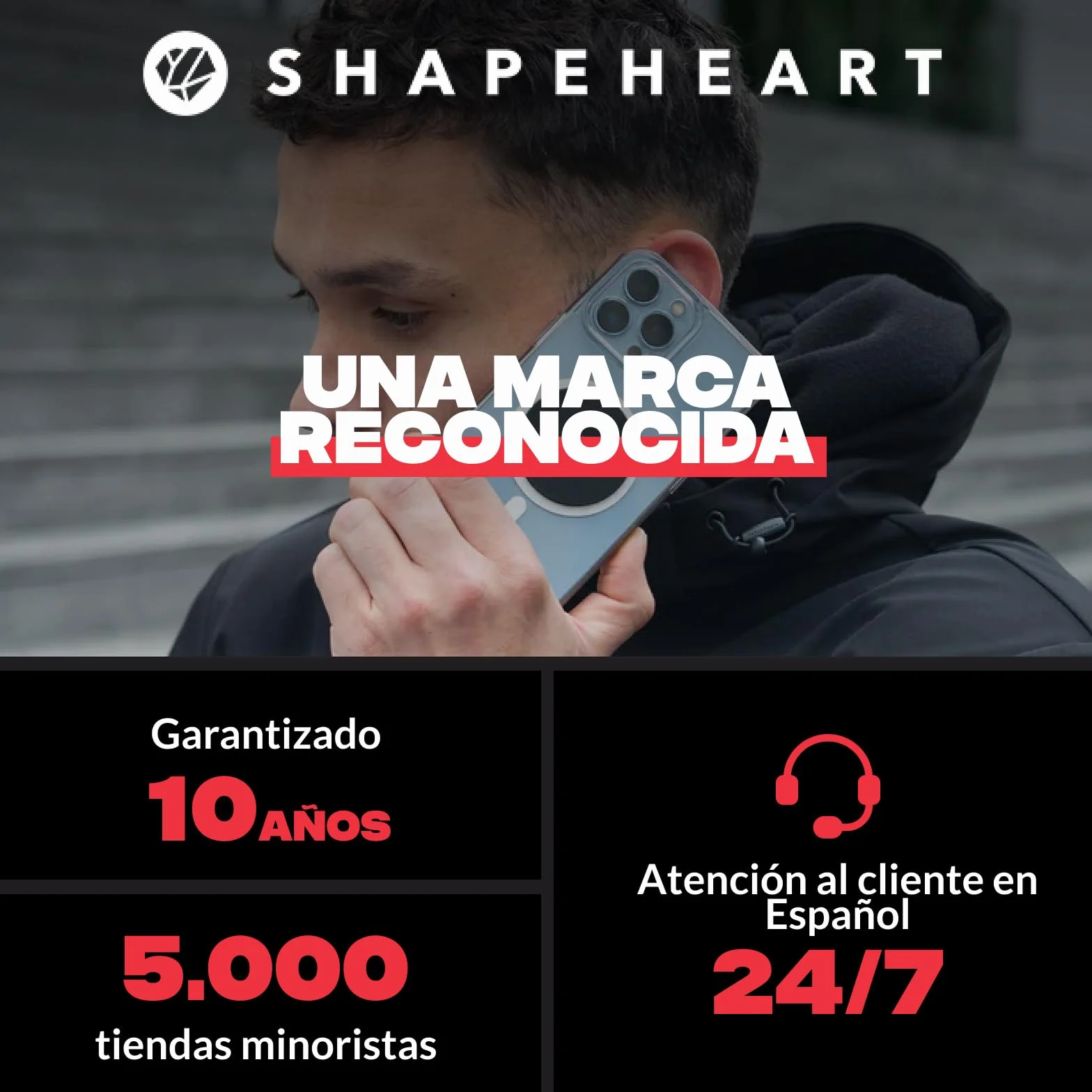 Shapeheart Funda Impermeable Táctil XL Soporte Móvil Moto Magnético Universal para Manillar