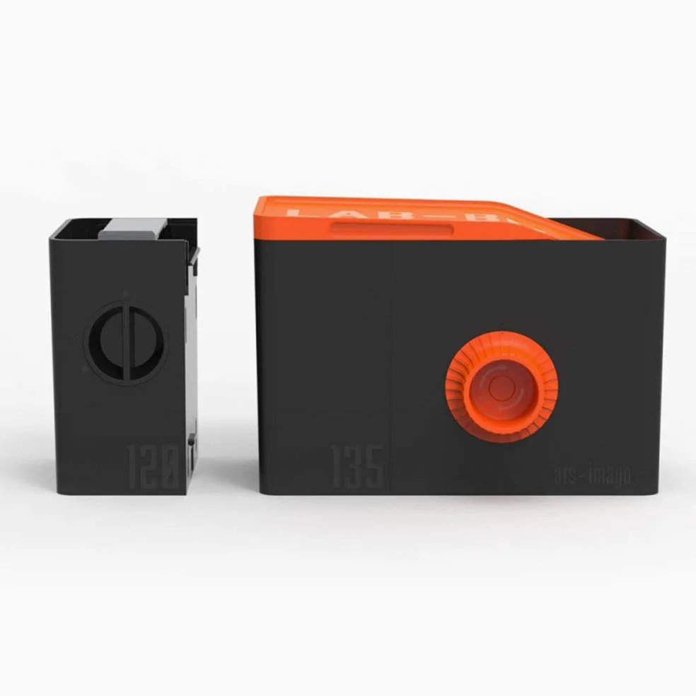 Módulos Lab-Box Ars-Imago para Desarrollo de Película 24x36 y 120 mm Gris y Naranja