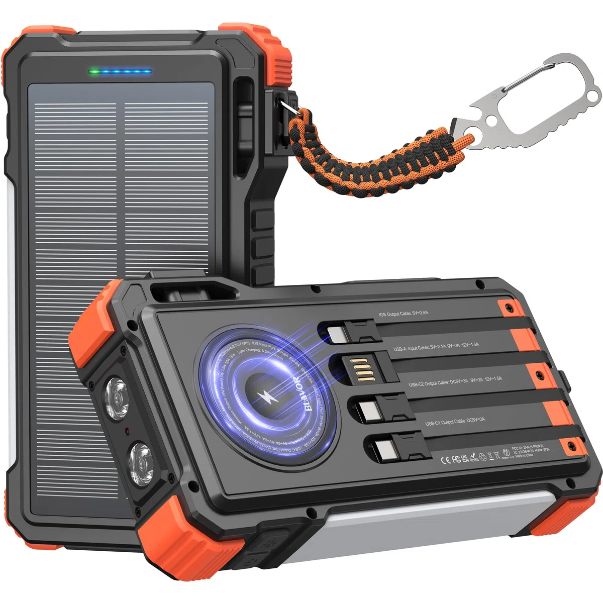 BLAVOR Banco de energía Solar 20000mAh Cargador Solar portátil Panel Solar para Exteriores PD 18W Carga rápida con Paneles solares Plegables Banco de energía para teléfonos móvile USB