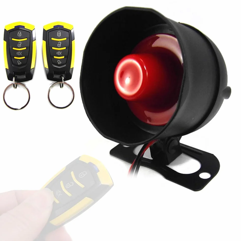 Shkalacar Alarma Universal para Coche 12V, Sistema de Alarma antirrobo para Coche, Sensibilidad de 7 Niveles con 2 Controles Remotos
