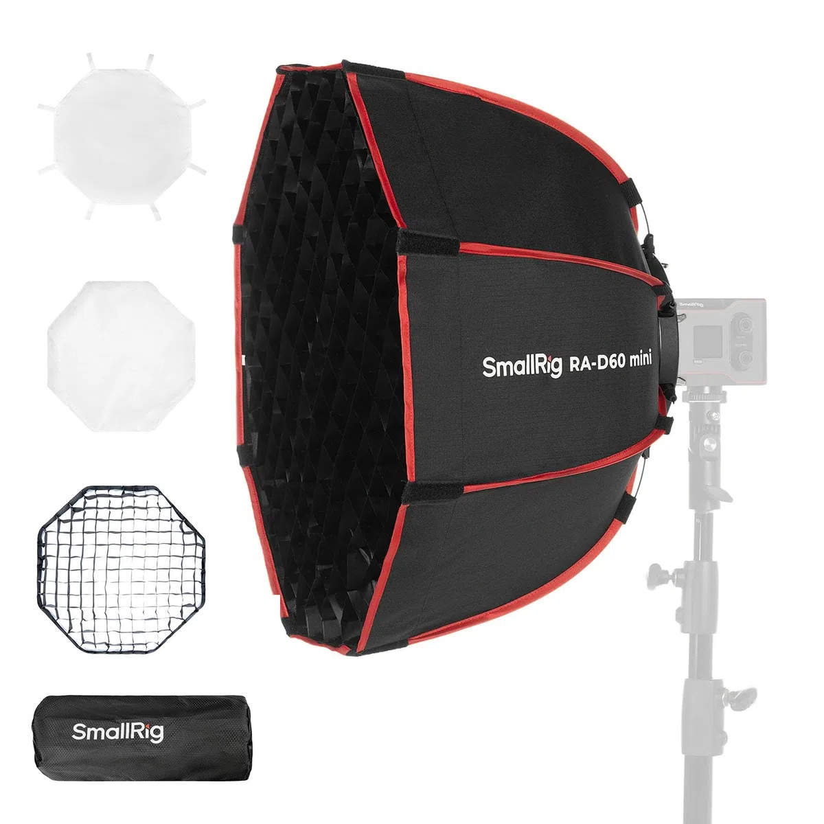 SMALLRIG RA-D60 Softbox Parabólico, Softbox de Liberación Rápida de 23,6" con Bolsa de Transporte, Compatible con Luz de Vídeo SMALLRIG RC 60B COB - 4682