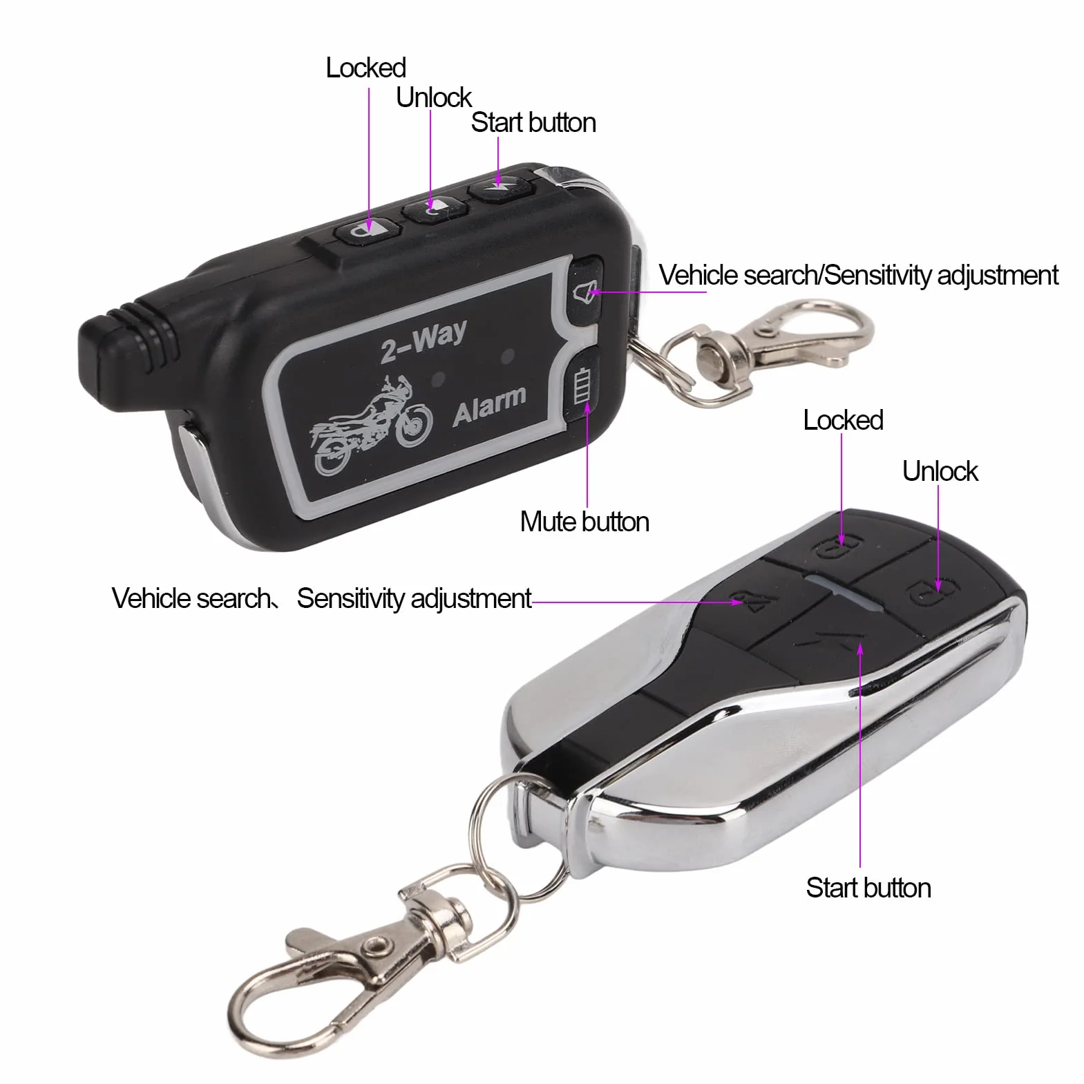 KIMISS de Alarma para Motocicleta, de Alarma Bidireccional Alerta de Sonido de Vibración Control Remoto LCD Antirrobo