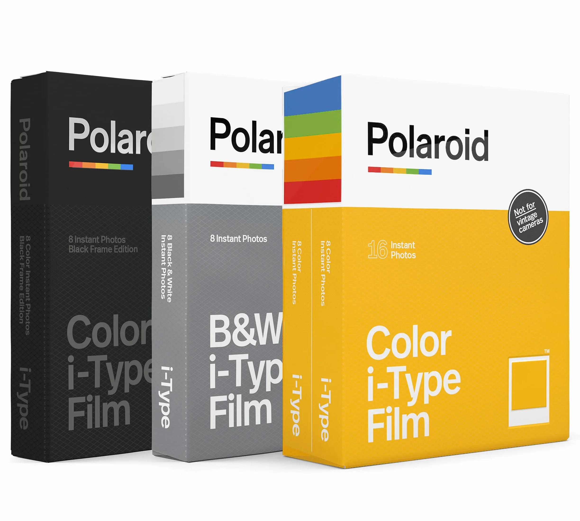 Polaroid I-Type Film Variety Pack - I-Type Color, B&W, Marco Negro (32 Fotos) (6182)