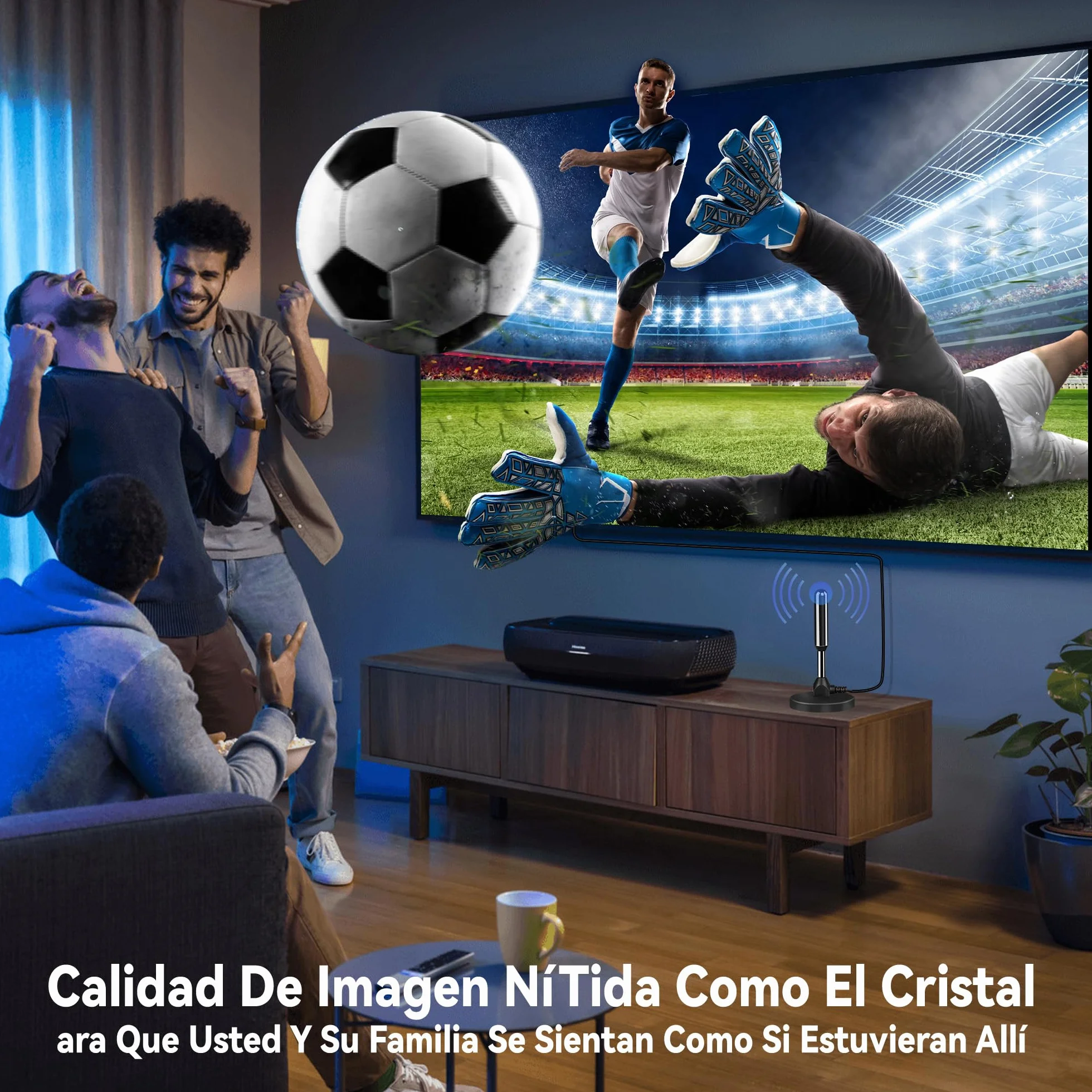Antena TV Interior Potente 500km Largo Alcance 360° Recepción