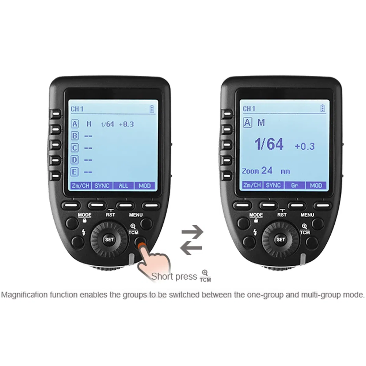 Godox Xpro-S Cámara Disparador de Flashpara Sony Wireless Remote 2.4GHz 1/8000s HSS TTL-Convert-Manual Diseño de Pantalla Grande Funciones Personalizables