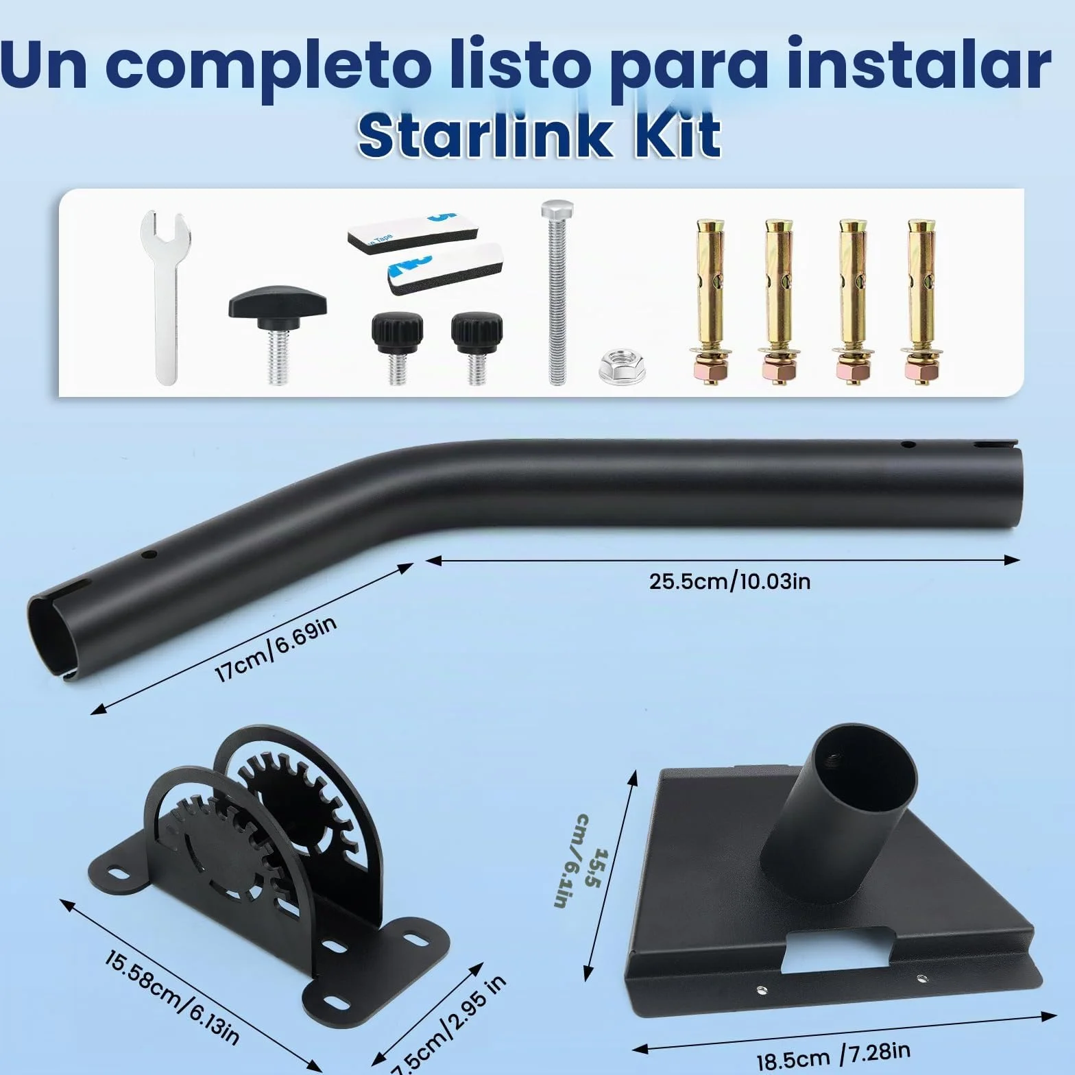 Soporte Starlink Gen 3 360° Ajustable Placa Montaje Techo Compatible Antena Estándar