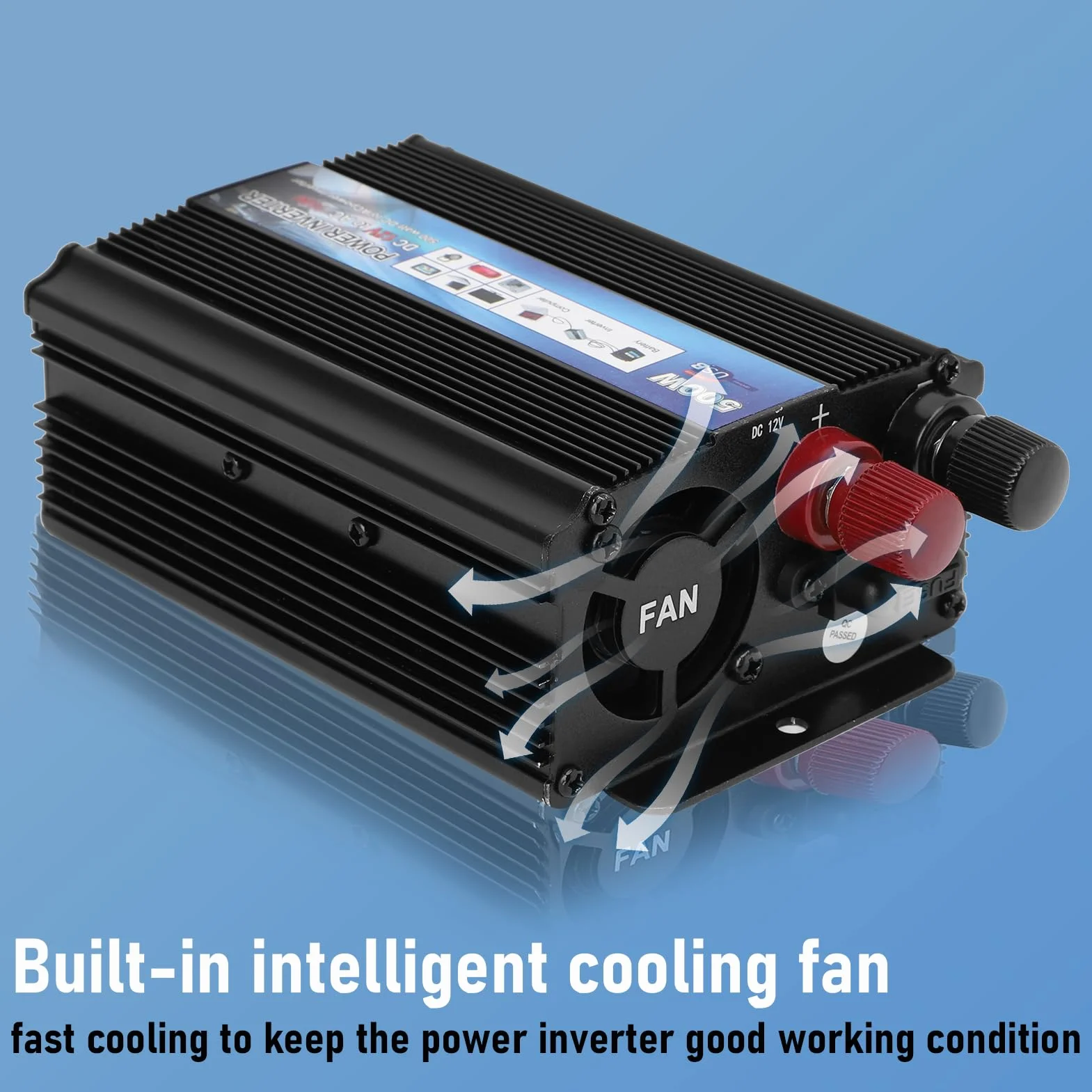 Inversor 12 V a CA 220 V de Corriente de 350W CC Adaptador de Enchufe para Automóvil Convertidor de Enchufe para Cargue Sus Dispositivos Electrónicos en Autocaravanas, Furgoneta & Coche