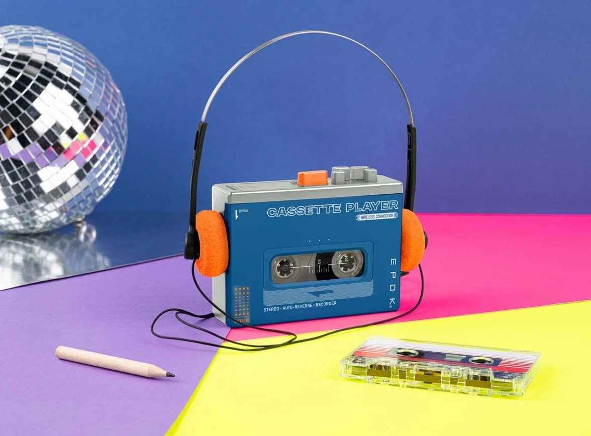 Reproductor de casete Bluetooth 5.4 con altavoz BT, autoreversa, recargable USB-C, 4 en 1 - BIGBEN