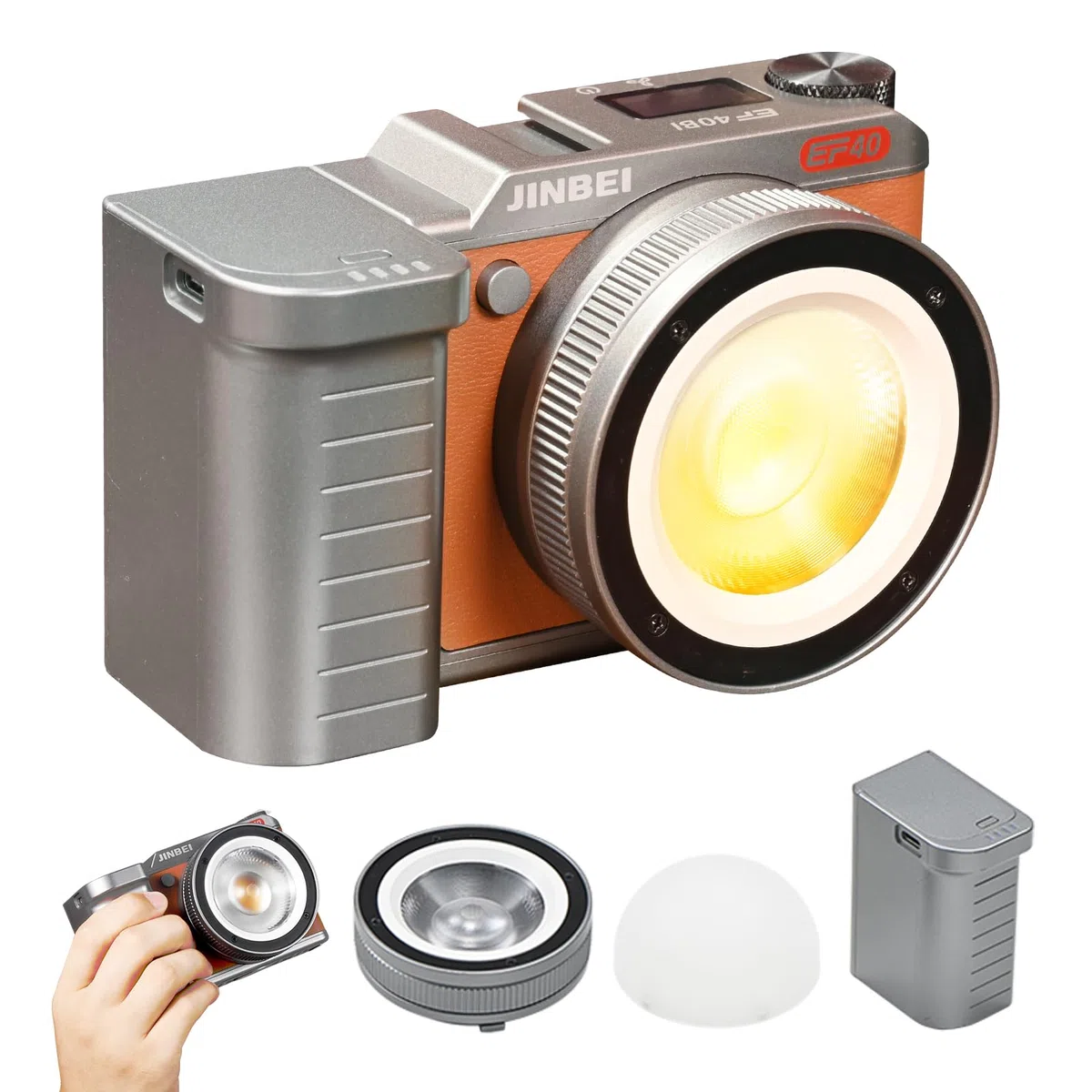 Lámpara de vídeo LED portátil de 40 W con batería integrada 2400 mAh lente ajustable App Control Ra>96 + Bi-Temperature COB Continuous Output Lighting 2700 K-6500 K