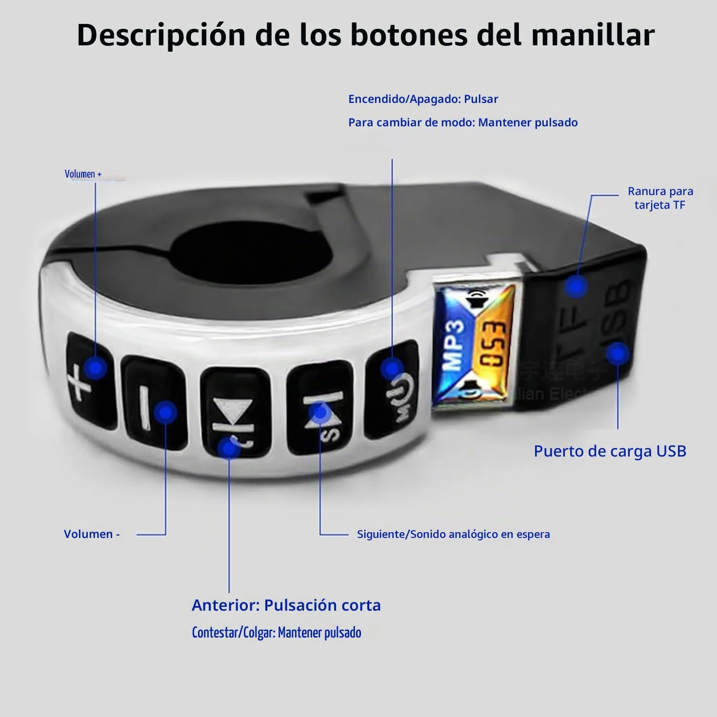 Altavoz moto manillar Systèmes Audio stéréo de guidon Avec Radio FM et Bouton de contrôle, gamme complète étanche Bluetooth Haut-parleurs stéréo Pour Scooter 12V VTT