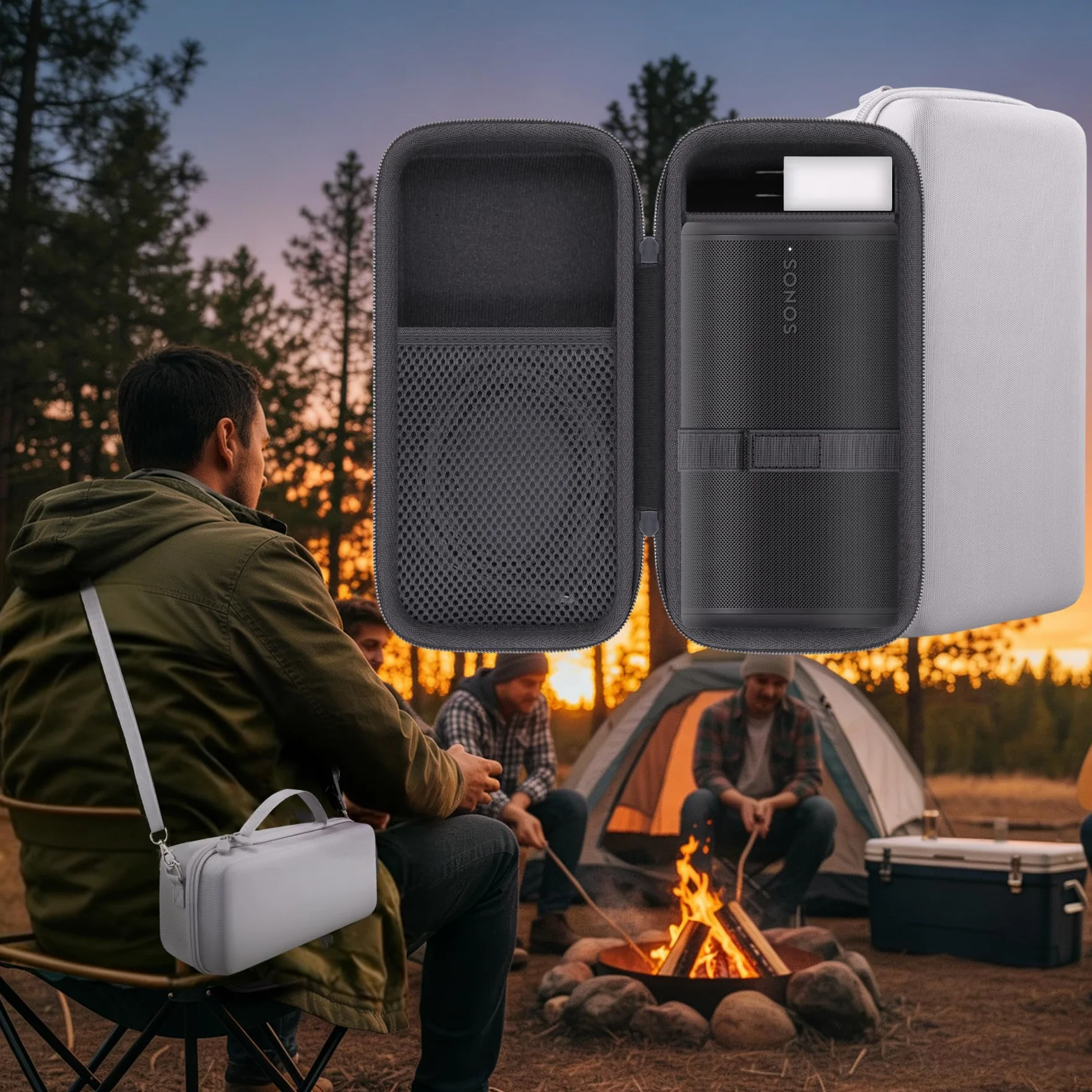 co2CREA Duro Viajar Caja Estuche Funda para Sonos Play Altavoz portátil, Compatible con el Asiento de Carga(Funda Solo,Case Only)