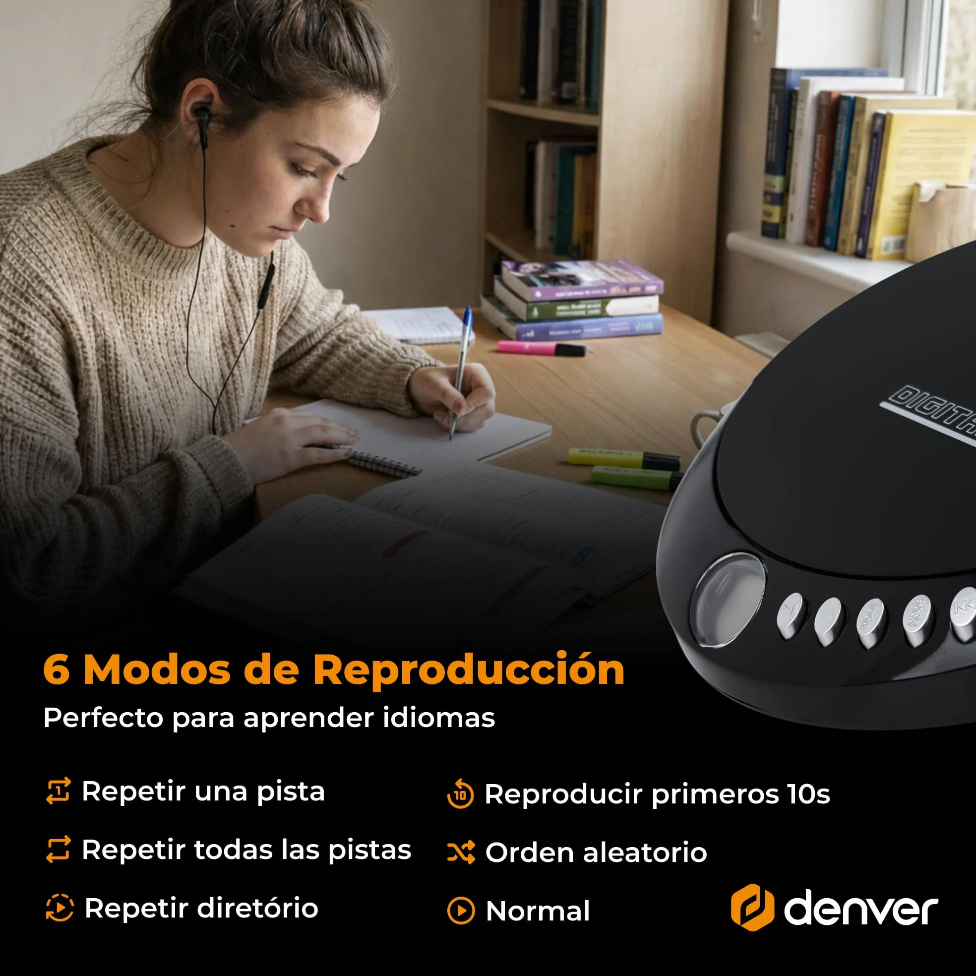 Denver DM-24 Discman CD Portátil Reproductor