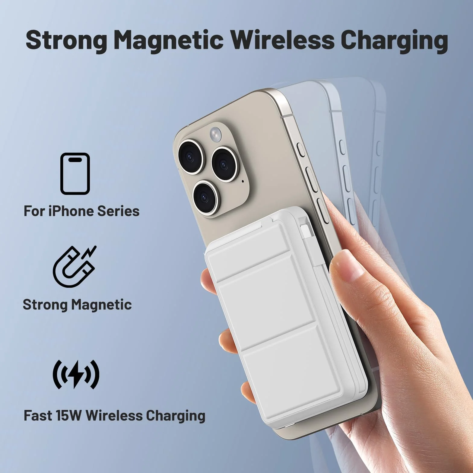 Azmuth Powerbank 10000mAh Magnético Bateria Externa Carga Rapida Inalámbrico con Pantalla LED USB-C para iPhone 17/16/15/14/13/12/Pro/Pro MAX