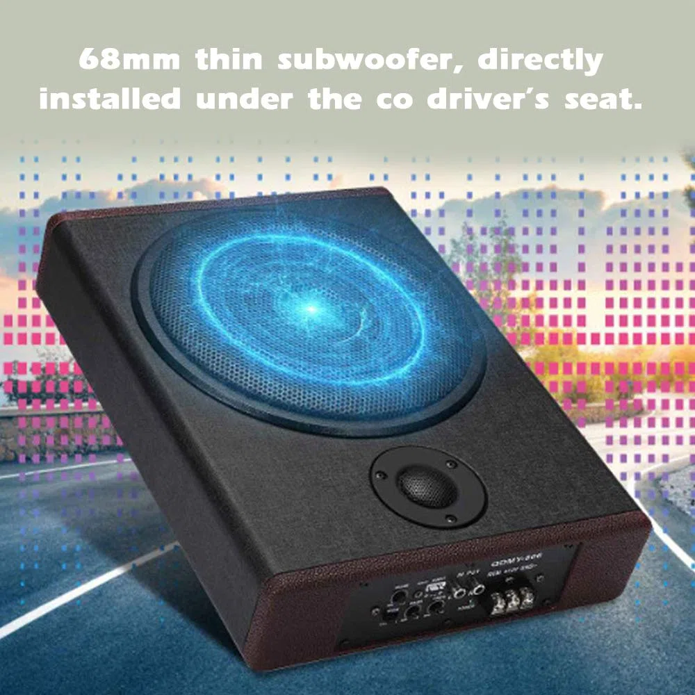 Shkalacar 600W Subwoofer para Coche 8 Pulgadas, Ultrafino Sistema de Subwoofer Amplificado de Alta Potencia con Tonos Altos, para Coche, camión, Caravana 12V