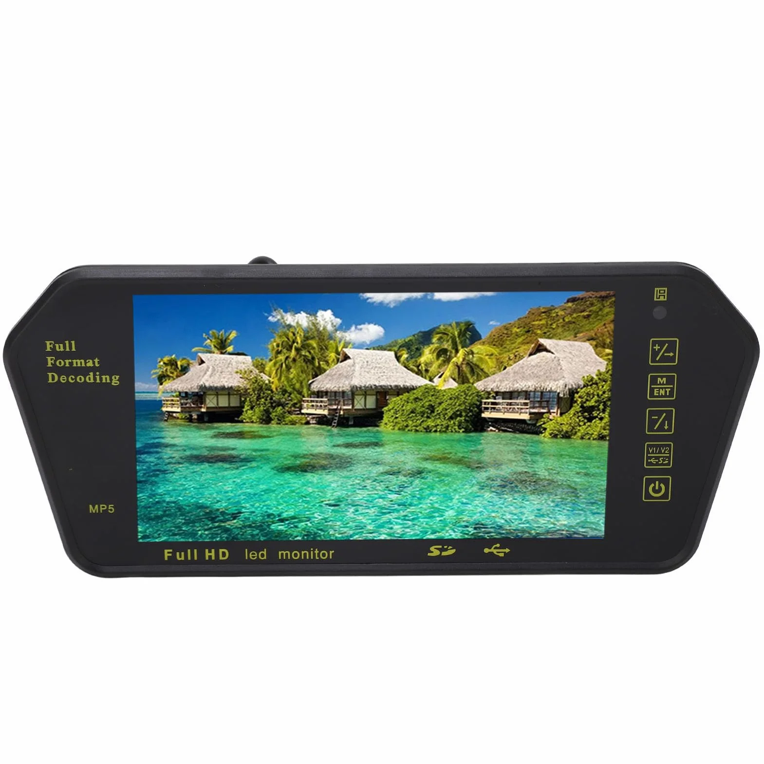 Fockety Cámara de Espejo Retrovisor, Cámara de Tablero de Espejo de 7 Pulgadas con Cámara de 4 LED, Cámara Trasera 1080P para Automóvil, Cámara de Respaldo Impermeable, Visión Nocturna,