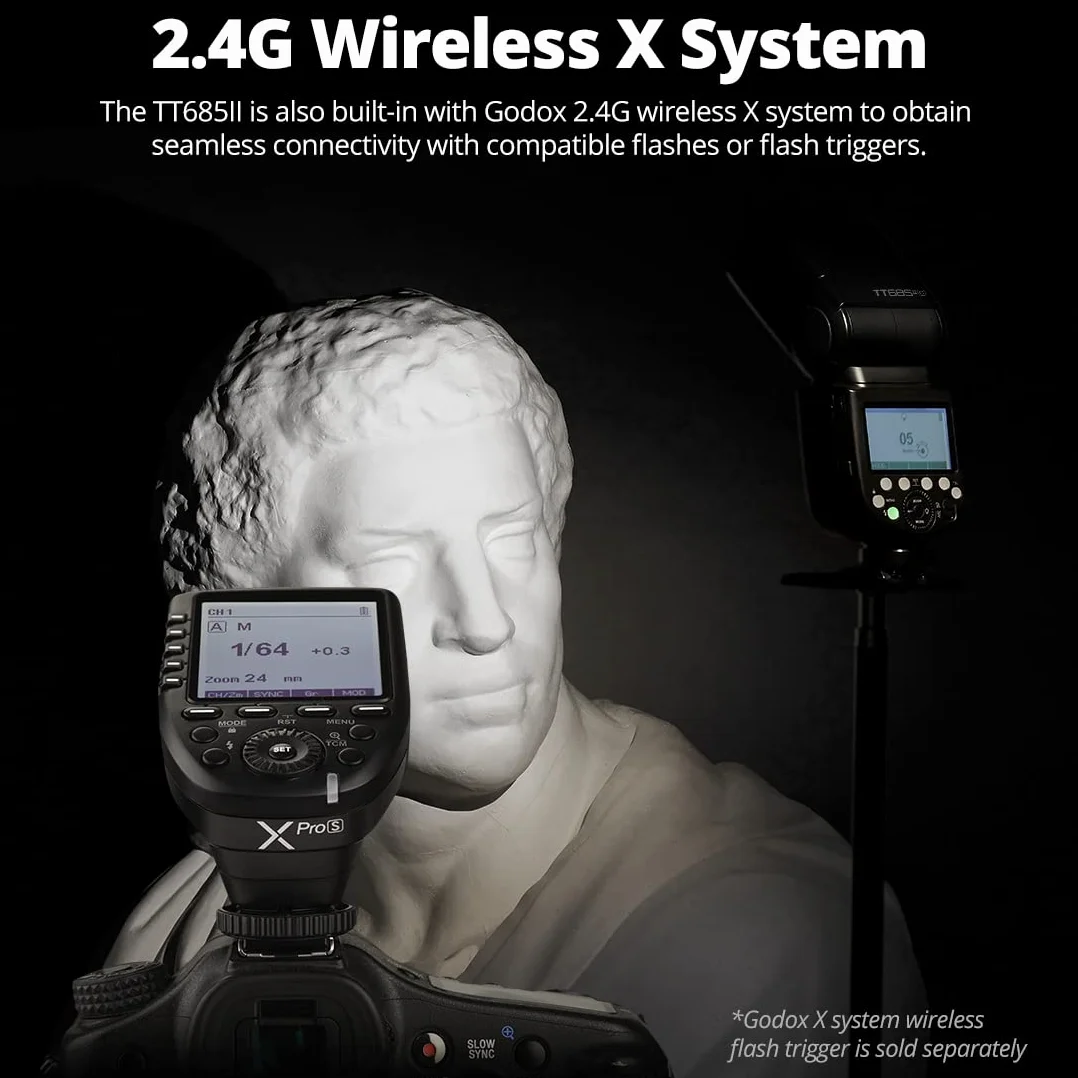Godox TT685IIN 1/8000s HSS GN Speedlite Flash TTL TCM efficient Conversion Function Built-in Godox 2,4G X System Receiver(TT685IIN for Nikon)
