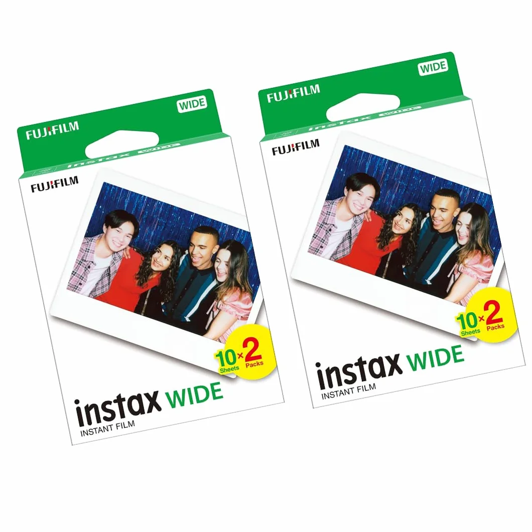 Fuji Instax Wide 2 Paquetes (40 Hojas) Fujifilm Foto instantánea para cámara Fujifilm Wide