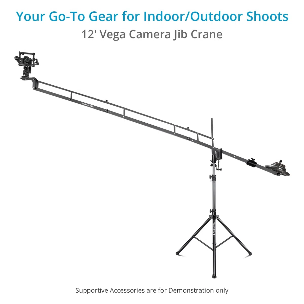 Grúa Pluma PROAIM Vega de 3,6 m para videocámaras y cineastas. Capacidad de Carga de hasta 4 kg (JB-VG12-01).
