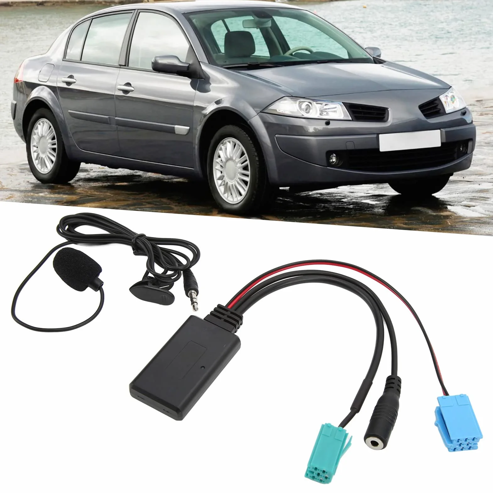 Longzhuo Bluetooth AUX IN Cable Adaptador de Entrada Auxiliar Reemplazo de micrófono Manos Libres para Radio Megane 2 Updatelist