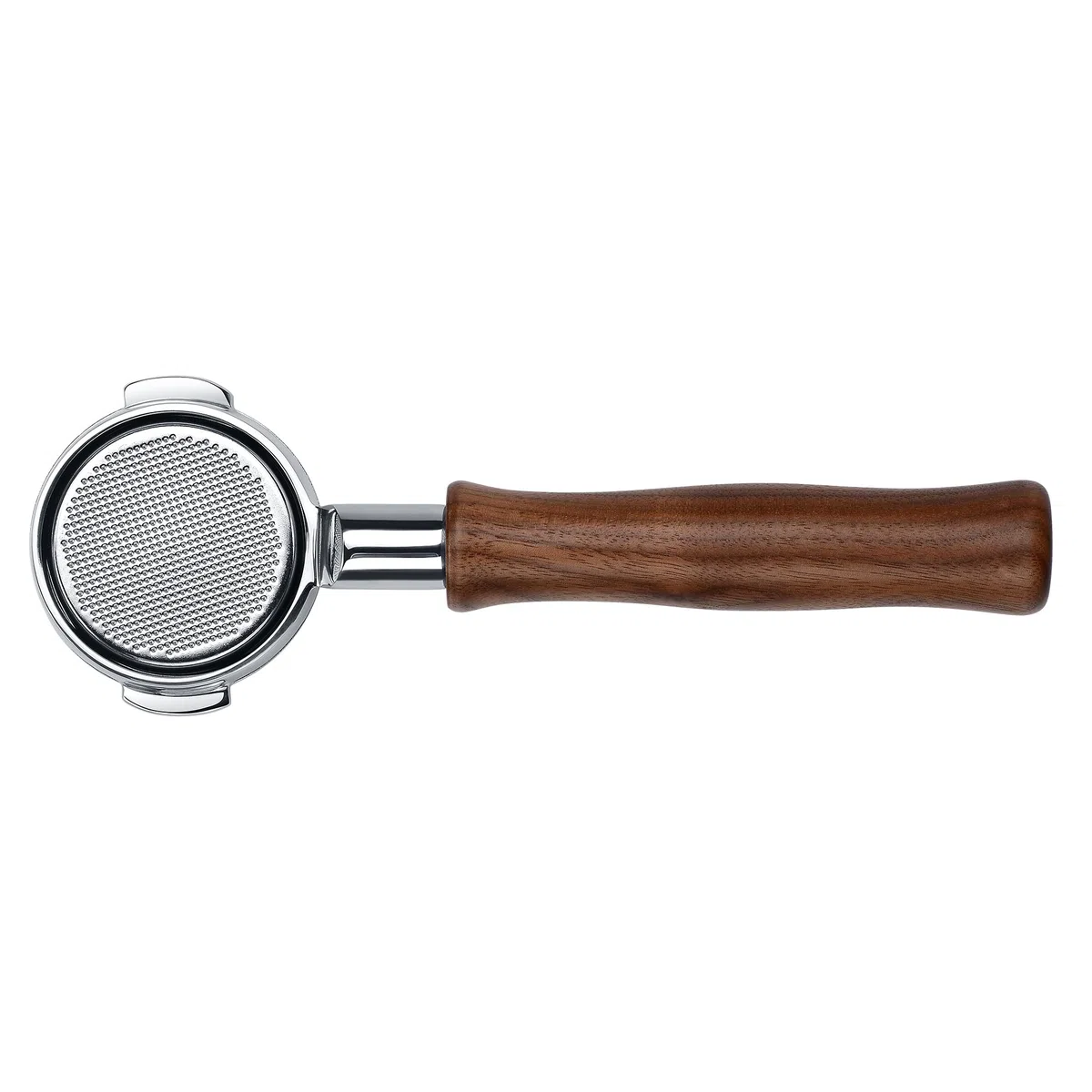 Normcore Portafiltro sin fondo de 58 mm para Lelit, Flair 58, ECM, Rocket, E61 grupos de preparación – Filtro portafiltro Naked con filtro de 18 g y mango de auténtica madera de nogal americano