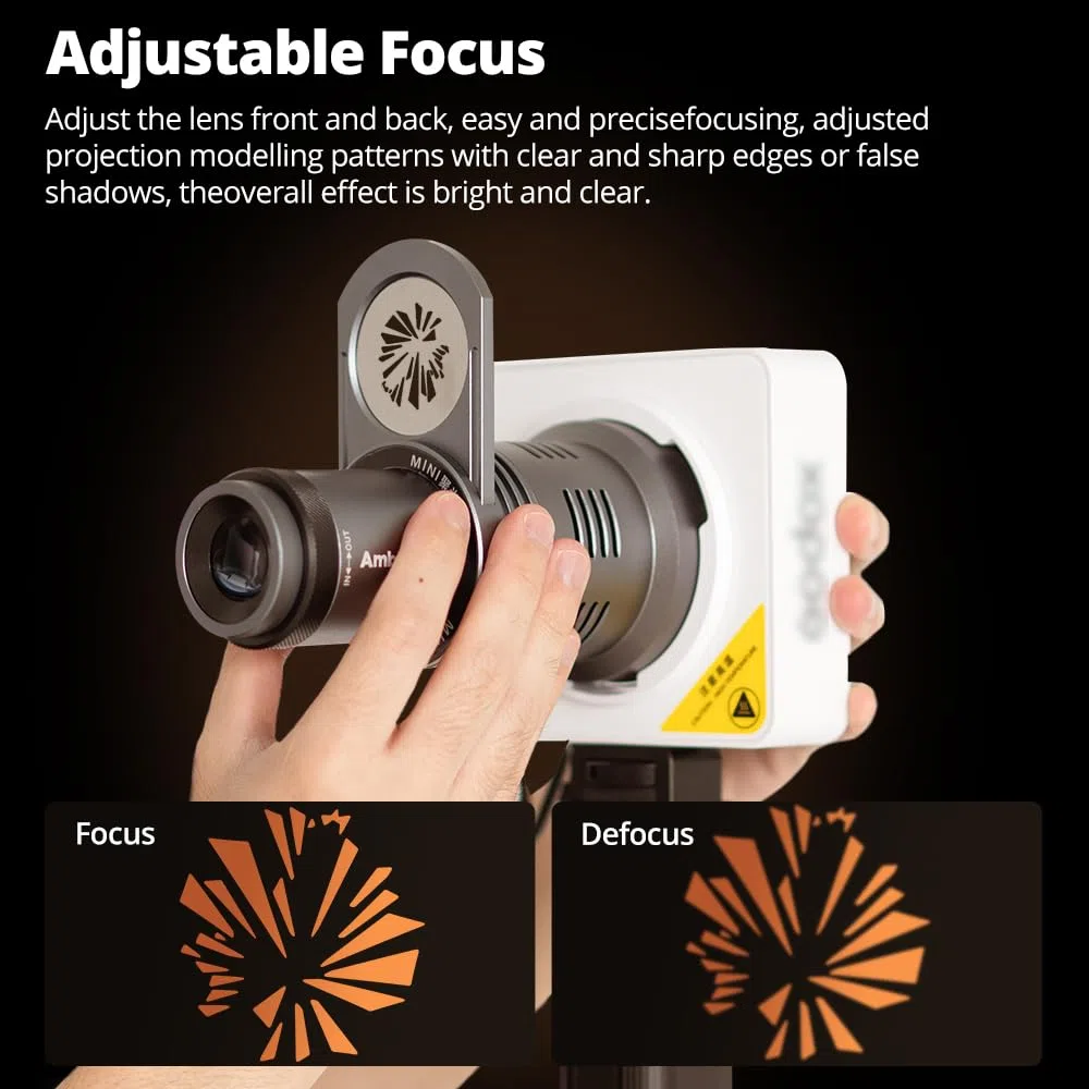 AMBITFUL Accesorios de Gobos ópticos de Snoot Mini compatibles con Godox Mount, luz de Forma de anexo de Foco para AD300PRO ML100BI ML100R ML60IIBI ML60 ML30