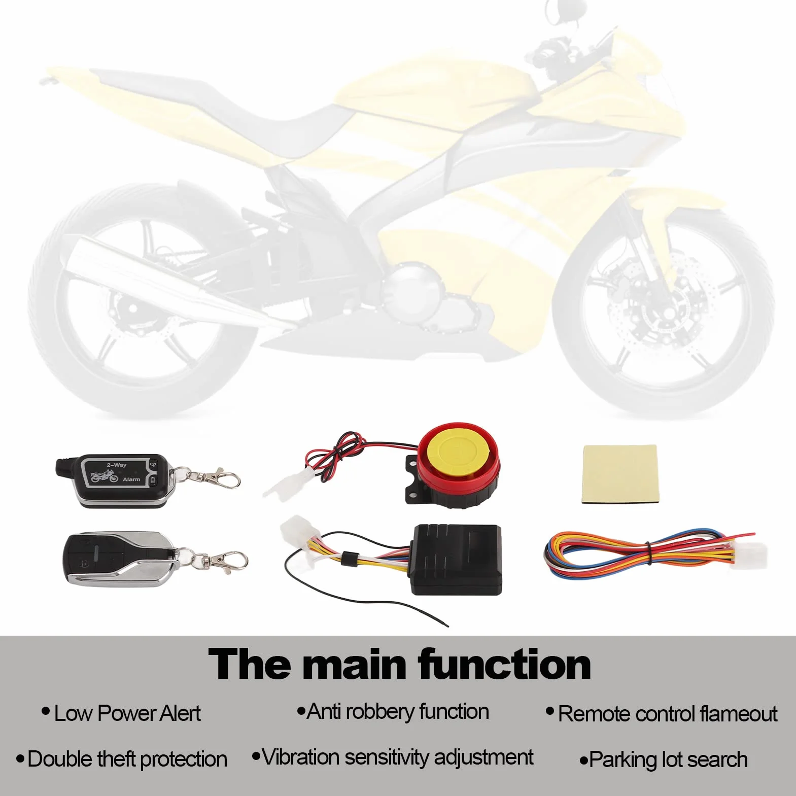 KIMISS de Alarma para Motocicleta, de Alarma Bidireccional Alerta de Sonido de Vibración Control Remoto LCD Antirrobo