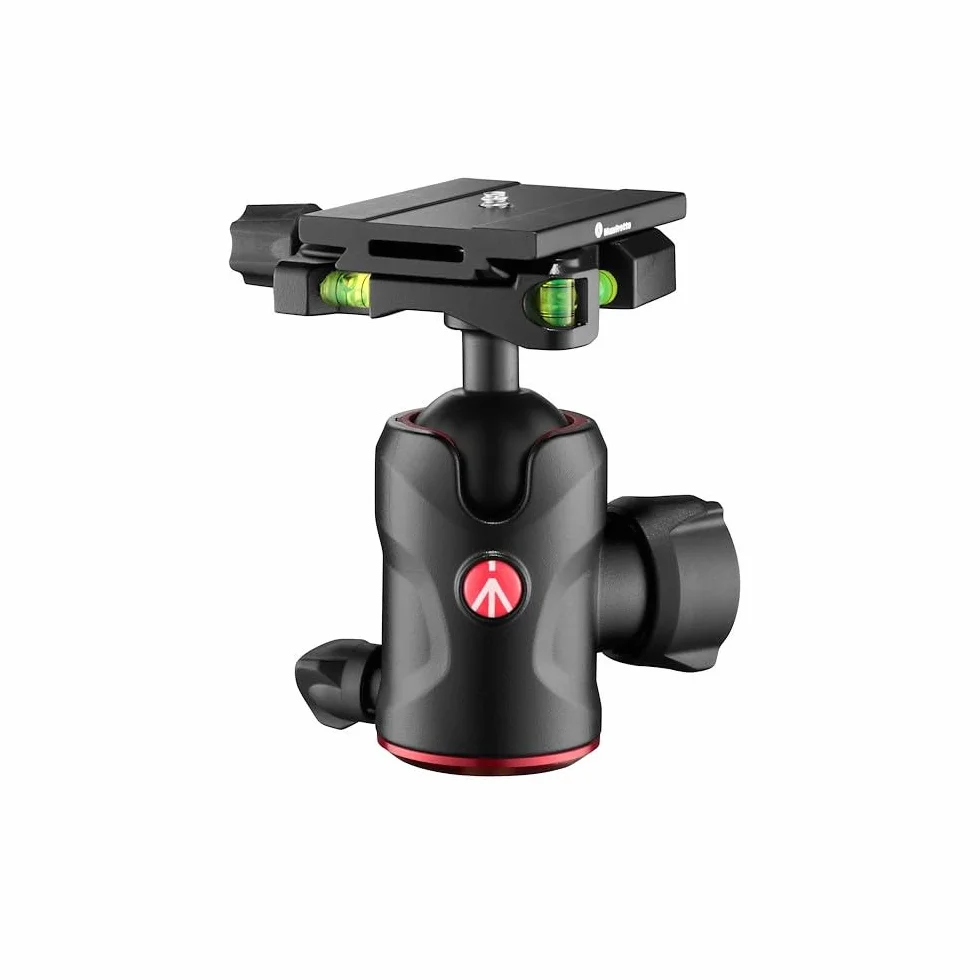Manfrotto Compact Ball Head 496 con Placa de Liberación Rápida MSQ6PL, Cabeza de Bola Fluida para Trípode, Estabilizadores de Cámara, Controles Remotos, Equipo de Fotografía