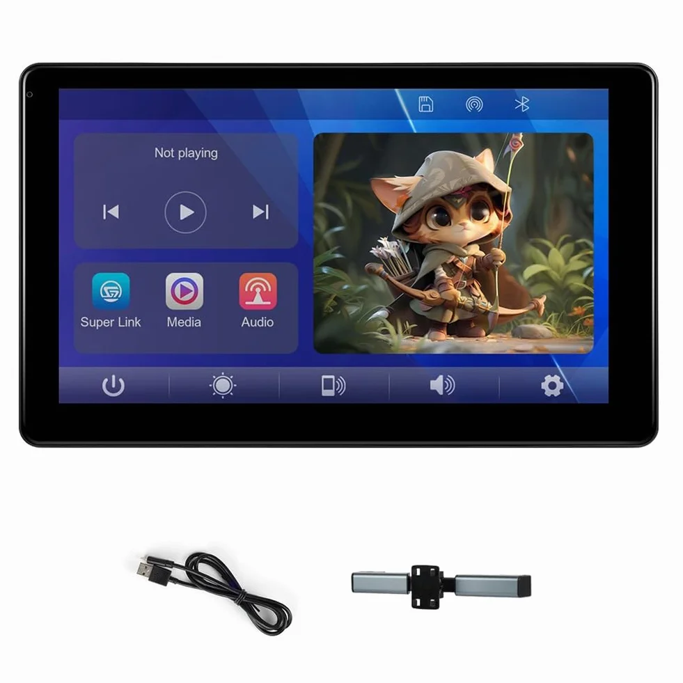 Monitor multifuncional para reposacabezas de coche de 9 pulgadas para asiento trasero, reproductor de video con pantalla táctil IPS con Carplay Android Auto