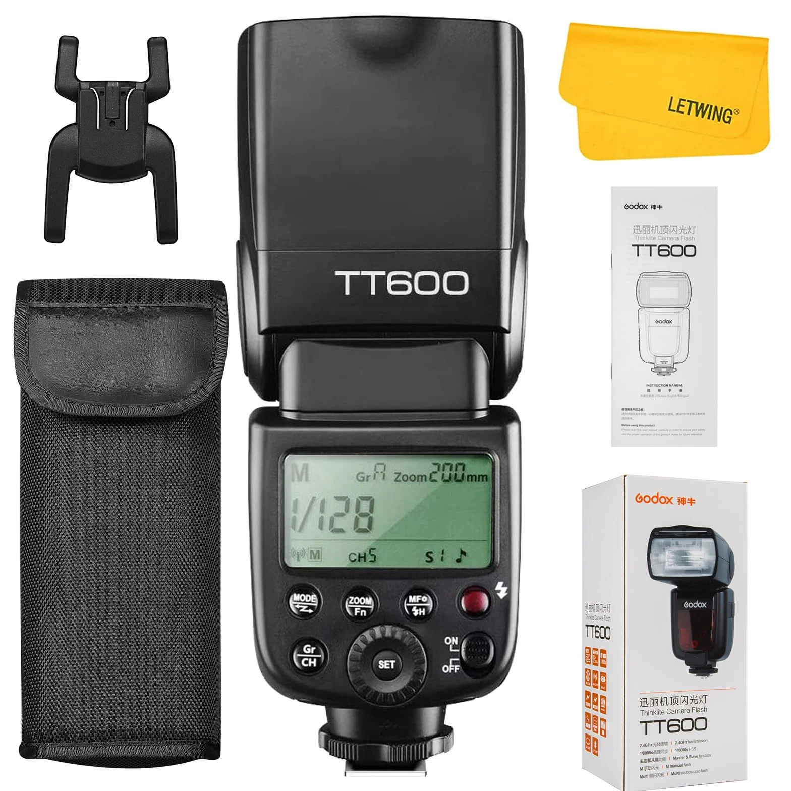 Godox TT600 2.4G Inalámbrico Flash Speedlite Maestro/Esclavo Flash con Built-in Sistema de Disparo para Canon Nikon Pentax Olympus Fujifilm Panasonic