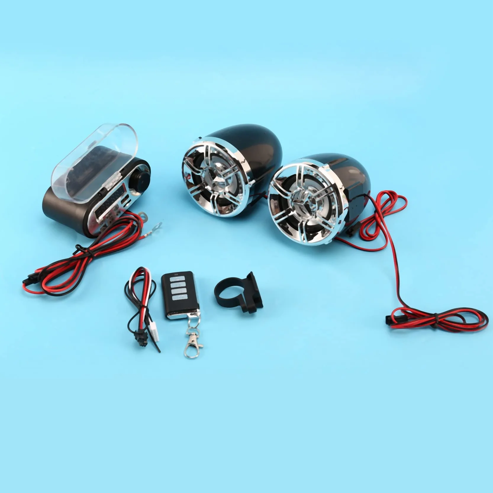 Altavoz de Motocicleta Estéreo Bluetooth Radio FM USB TF MP3 Resistente al Agua