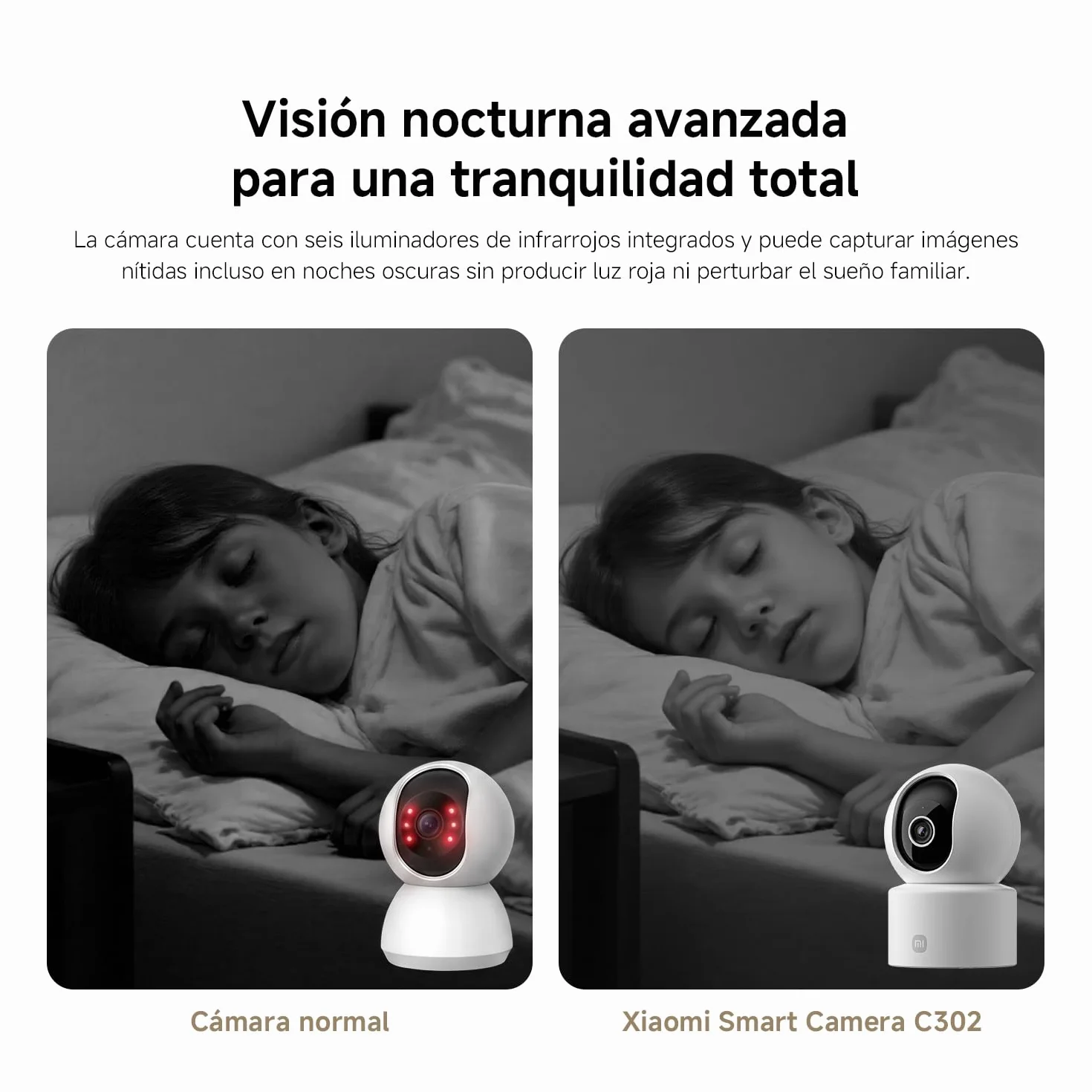 Xiaomi C302 Cámara Vigilancia WiFi Interior 2K 3MP 360° Visión Nocturna Starlight Audio Bidireccional Wi-Fi 6