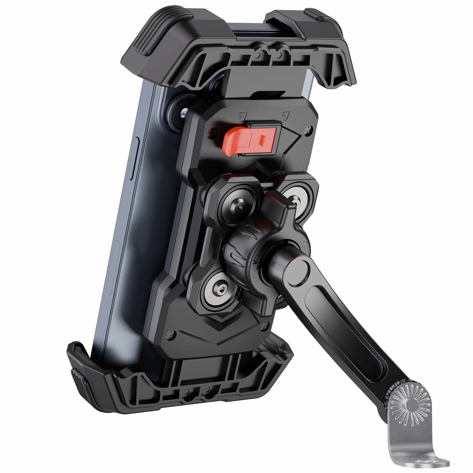 Soporte Universal para teléfono de Motocicleta, Doble amortiguación de vibración, rotación 360°, para Smartphone 4.5-7.2 Pulgadas (Negro)