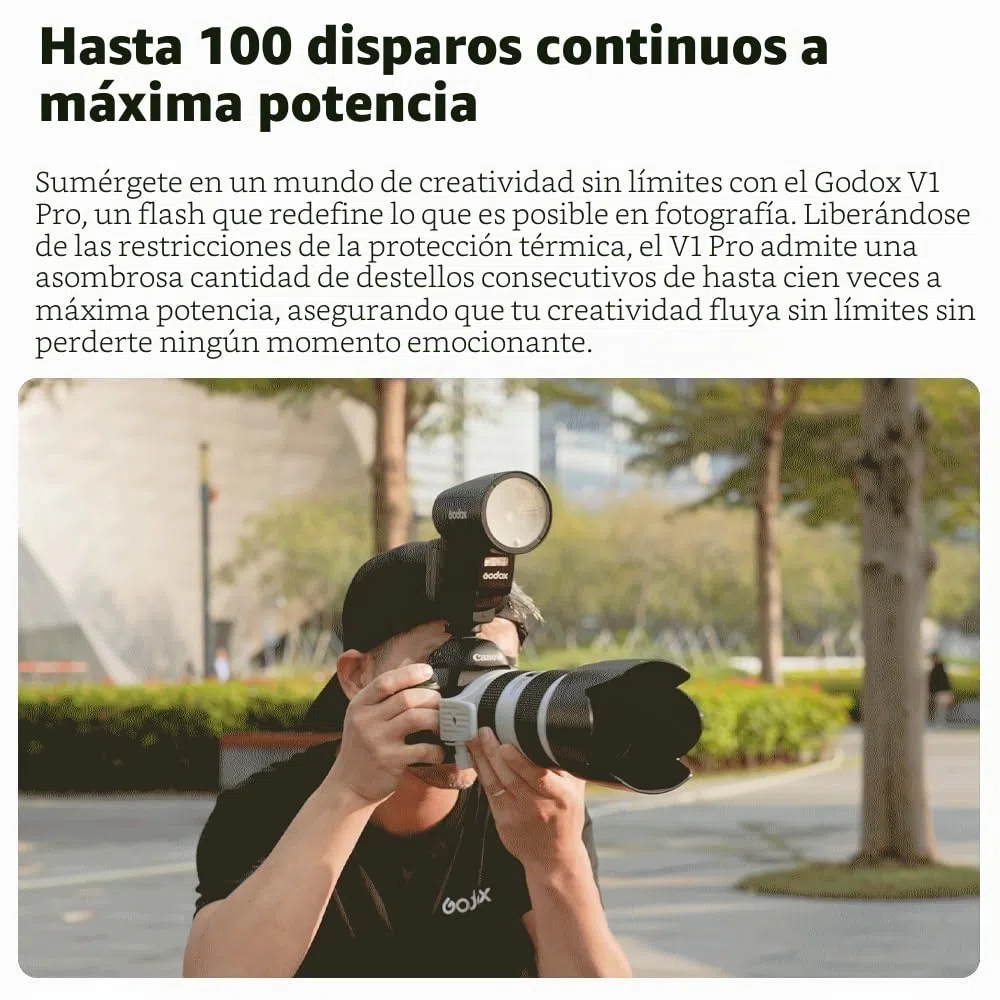 Godox V1Pro S Flash de cámara de cabeza redonda 2.4G X inalámbrico HSS 76Ws TTL Li-ion cámara de cabeza redonda Speedlight con flash externo SU-1 para Sony